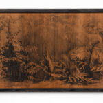 Silke Wagner, Elephas maximus II, 2025, 41 x 61 cm, gerahmt, Siebdruck auf Teakfunier